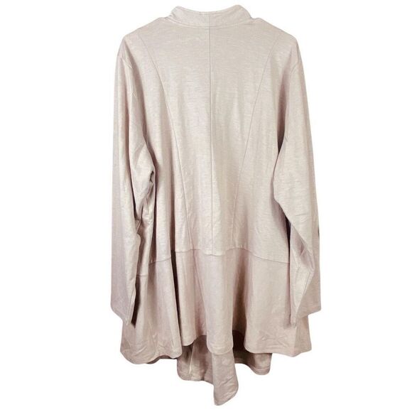 Logo by Lori Goldstein Womens Blush Pink Open Front Waterfall Cardigan Size 3X - Picture 4 of 5
